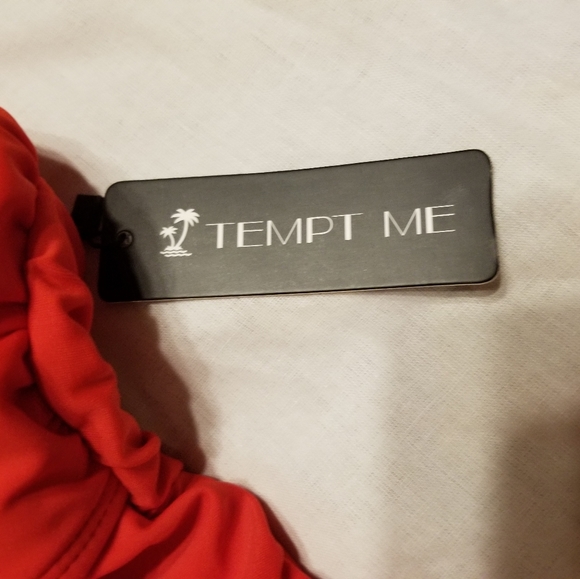 NWT red racy rauched swimsuit slimming - Picture 5 of 7